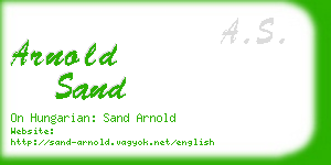 arnold sand business card